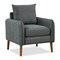Modern Accent Chair Upholstered Mid-Century Armchair W/ Rubber Wood Legs Grey